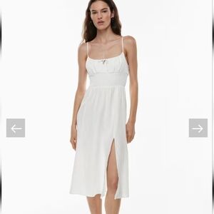 Genoa Linen Dress In White Large